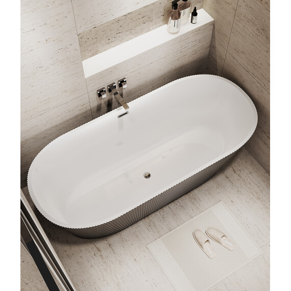 Ванна отдельностоящая Grossman Forta 172x77 см GR-27021MB, чёрный/белый матовый - фото 6