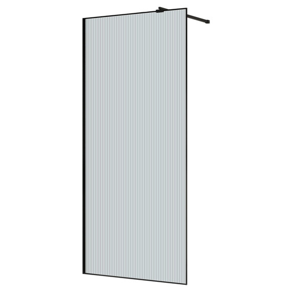 Душевая перегородка Azario Walk-in 100 см AZ-271-100-MВ-CRF (стекло 8 мм) чёрный матовый/рифленое - фото 