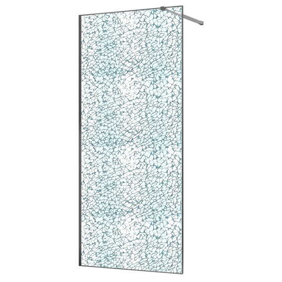 Душевая перегородка Azario Walk-in 100 см AZ-275-100-MGR-CBR (стекло 13 мм) графит матовый/"Битое стекло" - фото 