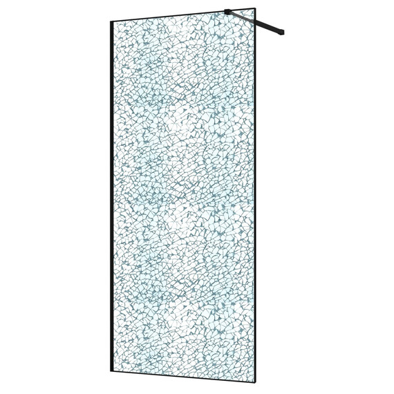 Душевая перегородка Azario Walk-in 120 см AZ-275-120-MВ-CBR (стекло 13 мм) чёрный матовый/"Битое стекло" - фото 