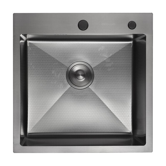 Кухонная мойка Gerhans 50х50см K35050BD 3мм, с PVD покрытием, цвет графит, Цвет производителя: графит - фото 3