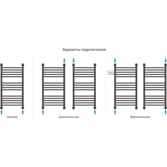 Полотенцесушитель водяной Сунержа Богема+ П8 500x500 мм (прямая перемычка) 00-0220-5050 - фото 4