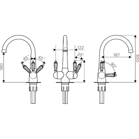 Смеситель для кухни Omoikiri для кухни Omoikiri Okinawa-G 4994016, золото - фото 8
