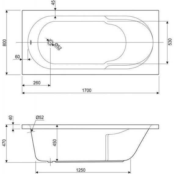 Ванна акриловая Cezares Arno 170x80 см ARNO-170-80-45 - фото 6