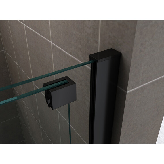 Душевая перегородка Abber Komfort 120 см AG09120B (стекло 8 мм) с кронштейном, чёрный/прозрачное - фото 3