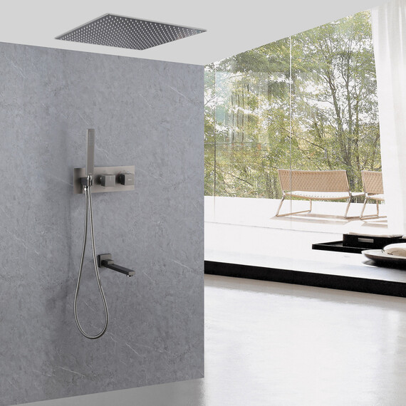 Душевая система для ванны с термостатом Abber Daheim AF8254NG, никель - фото 2