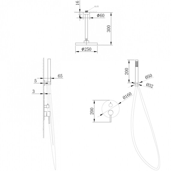 Душевая система для душа Abber Emotion AF8821B, чёрный матовый - фото 3