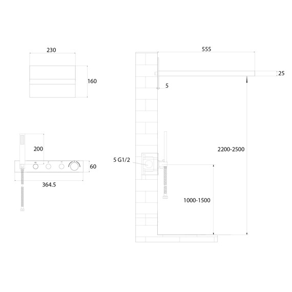 Душевая система для душа с термостатом Abber Rund AF8752 - фото 3