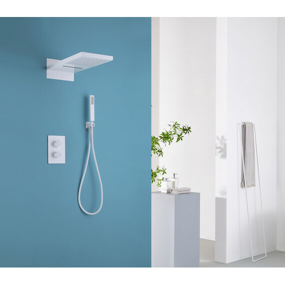 Душевая система для душа с термостатом Abber Weiss Insel AF8052W, белый - фото 2