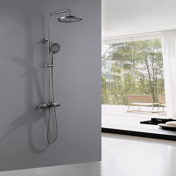 Душевая стойка с термостатом Abber Thermostat AF8516NG, никель, Цвет производителя: никель - фото 2