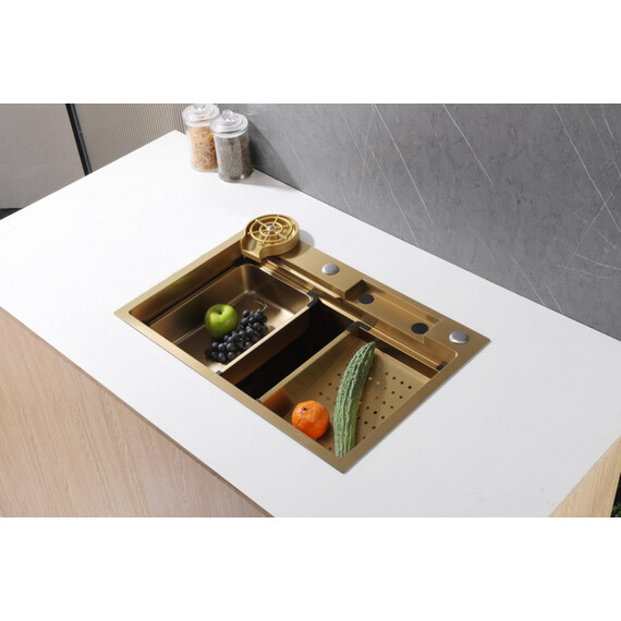 Кухонная мойка Abber Wasser Kreis AF2194G, золото матовое, Цвет производителя: золото матовое - фото 2