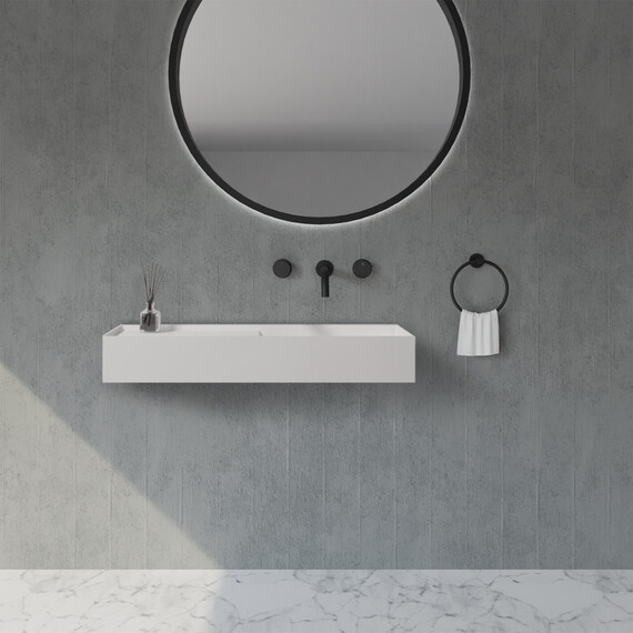 Раковина подвесная Abber Stein 80 см AS2648, белый матовый - фото 3