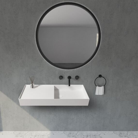 Раковина подвесная Abber Stein 80 см AS2648, белый матовый - фото 4