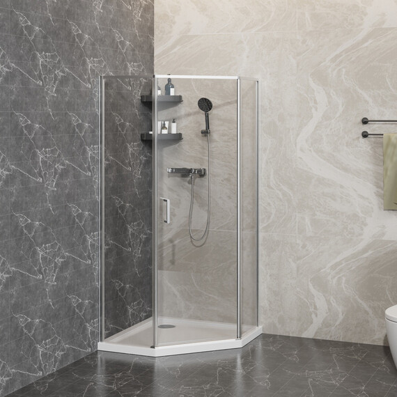 Душевое ограждение Azario SAKURA 90х90 см AZ-21C-90-CH-CL, хром/прозрачное - фото 3