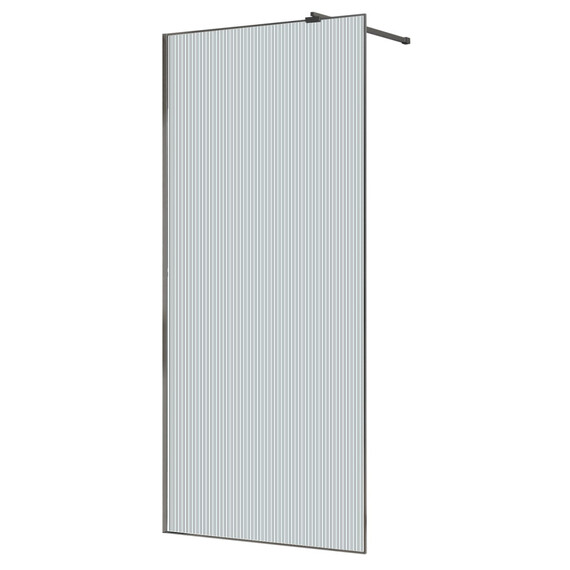 Душевая перегородка Azario Walk-in 100 см AZ-271-100-MGR-CRF (стекло 8 мм) графит матовый/рифленое - фото 