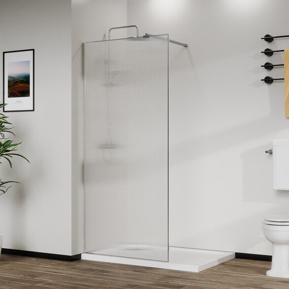 Душевая перегородка Azario Walk-in 120 см AZ-271-120-CH-CRF (стекло 8 мм) хром/рифленое - фото 2