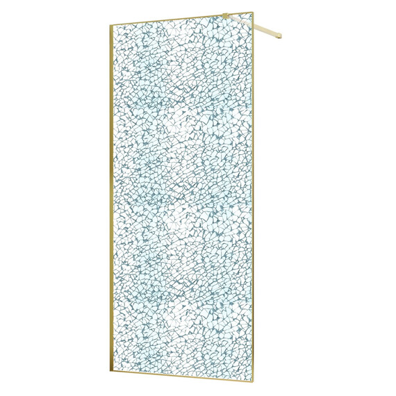 Душевая перегородка Azario Walk-in 100 см AZ-275-100-BGL-CBR (стекло 13 мм) золото брашированное/"Битое стекло" - фото 