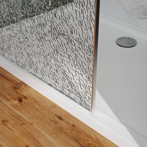 Душевая перегородка Azario Walk-in 100 см AZ-275-100-CH-CBR (стекло 13 мм) хром/"Битое стекло" - фото 3