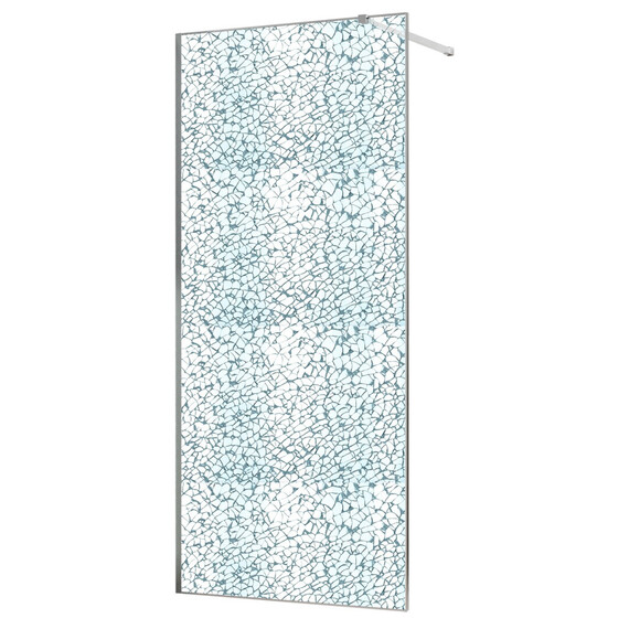 Душевая перегородка Azario Walk-in 120 см AZ-275-120-CH-CBR (стекло 13 мм) хром/"Битое стекло" - фото 