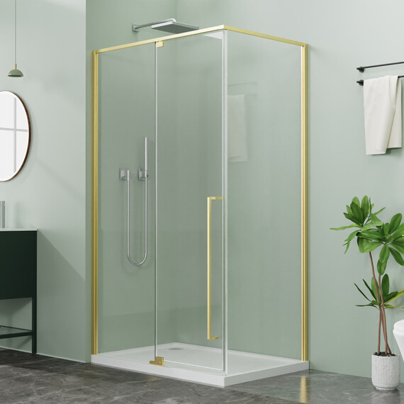 Душевое ограждение Azario MALE 120х90 см AZ-J50-12090-BGL-CL, золото брашированное/прозрачное - фото 2