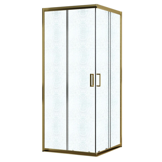 Душевое ограждение Azario PARIS 100х100 см AZ-R06-100-BGL-CHC, золото брашированное/стекло "Шиншилла" - фото 