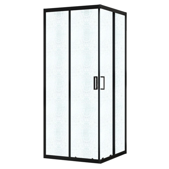 Душевое ограждение Azario PARIS 100х100 см AZ-R06-100-MB-CHC, чёрный матовый/стекло "Шиншилла" - фото 