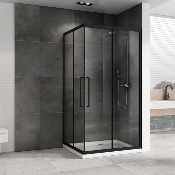 Душевое ограждение Abber Schwarzer Diamant 120х80 см AG02128BH, черный/прозрачное - фото 2