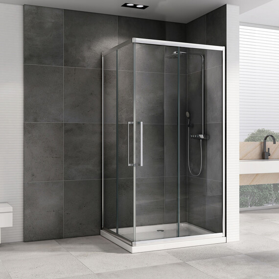 Душевое ограждение Abber Schwarzer Diamant 120х80 см AG02128H, хром/прозрачное - фото 2