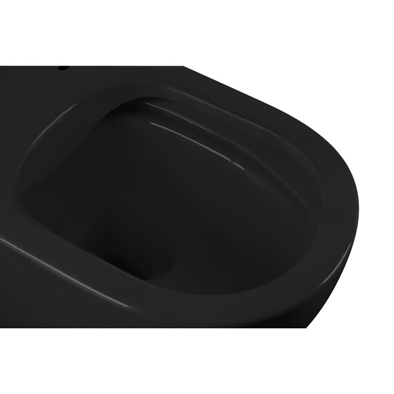 Унитаз подвесной безободковый Abber Bequem AC1103MB с крышкой микролифт, чёрный матовый, Цвет производителя: чёрный матовый - фото 15