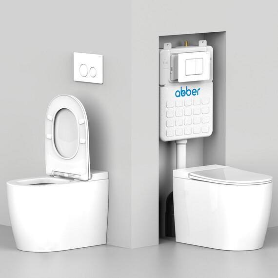 Унитаз приставной безободковый Abber Bequem AC1113 с крышкой микролифт (выпуск горизонтальный) - фото 21
