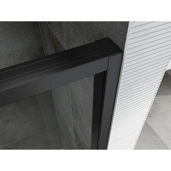 Душевая дверь Abber Komfort 140 см AG93140B (стекло 8 мм), черный/прозрачное - фото 5