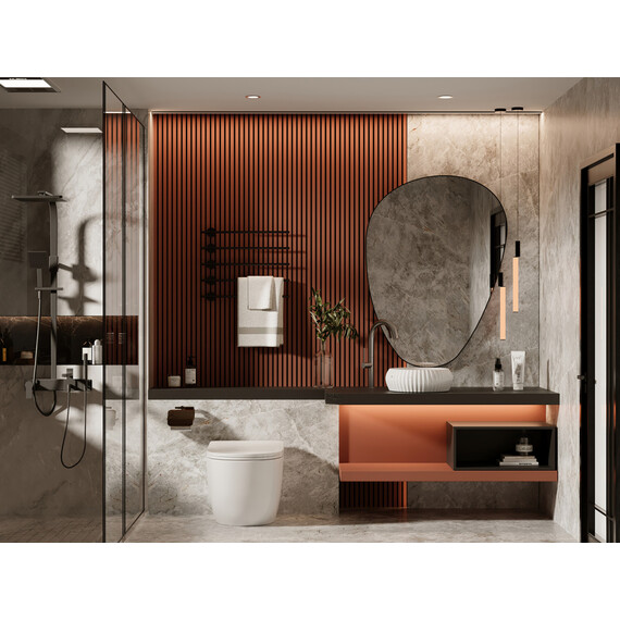 Унитаз приставной безободковый Abber Bequem AC1111 с крышкой микролифт (выпуск горизонтальный) - фото 13