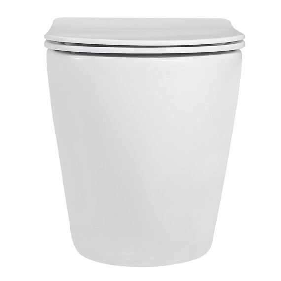 Унитаз приставной безободковый Abber Bequem AC1111 с крышкой микролифт (выпуск горизонтальный) - фото 16