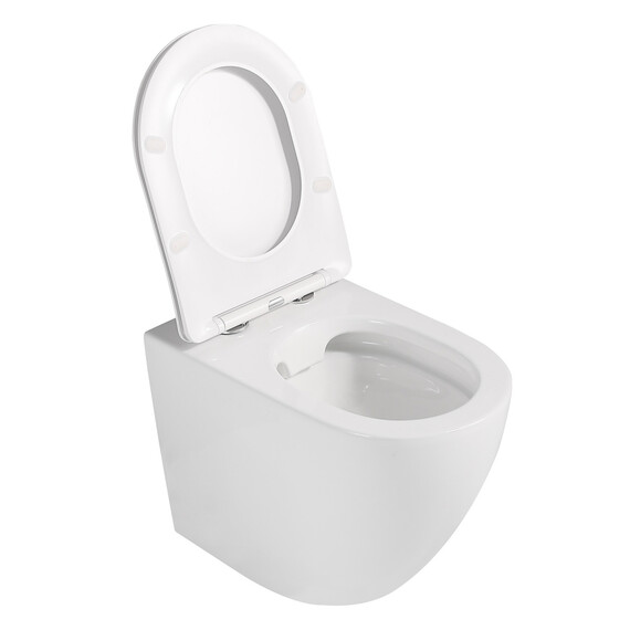 Унитаз приставной безободковый Abber Bequem AC1111 с крышкой микролифт (выпуск горизонтальный) - фото 17