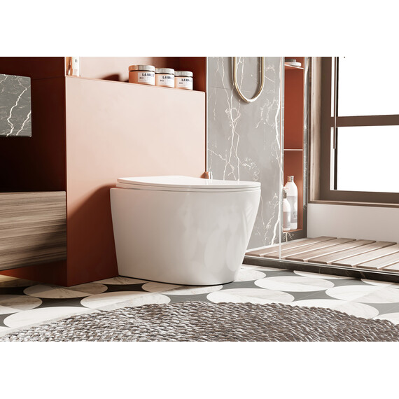 Унитаз приставной безободковый Abber Bequem AC1113 с крышкой микролифт (выпуск горизонтальный) - фото 13