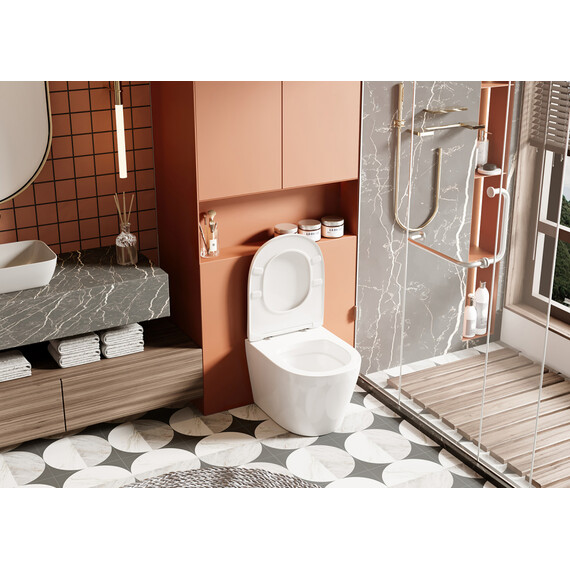 Унитаз приставной безободковый Abber Bequem AC1113 с крышкой микролифт (выпуск горизонтальный) - фото 15