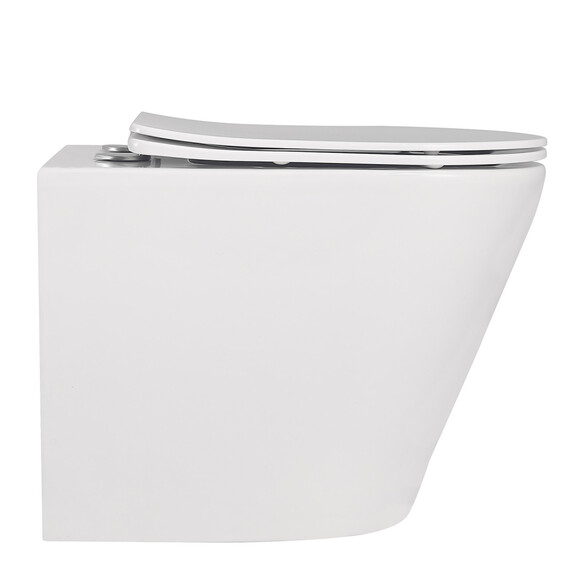 Унитаз приставной безободковый Abber Bequem AC1113 с крышкой микролифт (выпуск горизонтальный) - фото 16