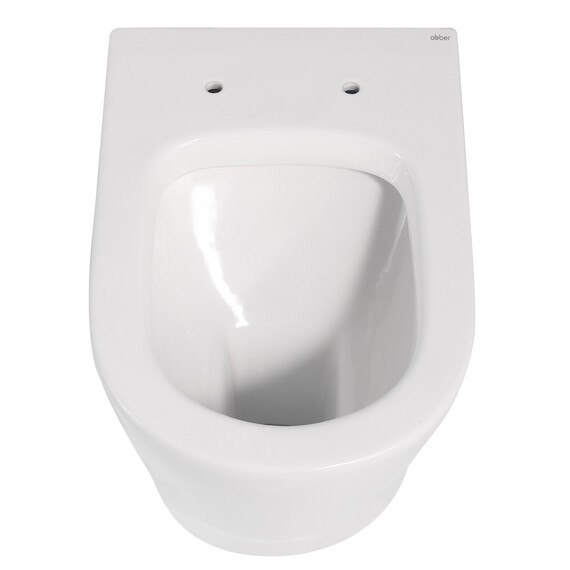 Унитаз приставной безободковый Abber Bequem AC1113 с крышкой микролифт (выпуск горизонтальный) - фото 19