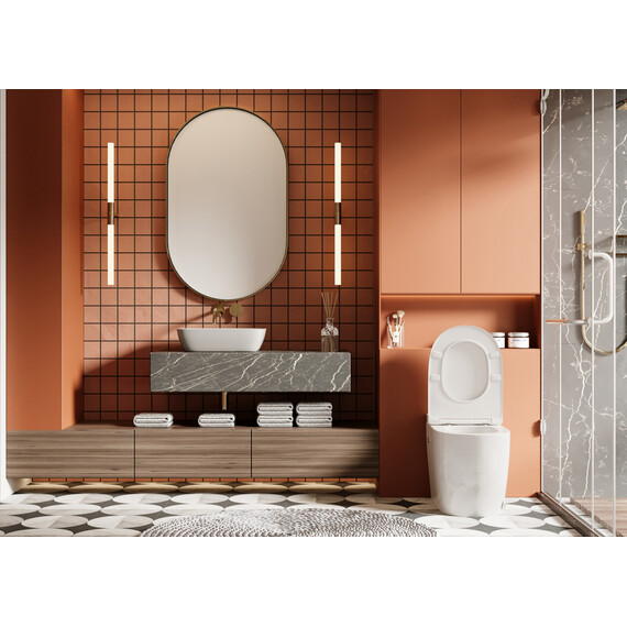 Унитаз приставной безободковый импульсный Abber Bequem AC1115P с крышкой микролифт (выпуск горизонтальный) - фото 12