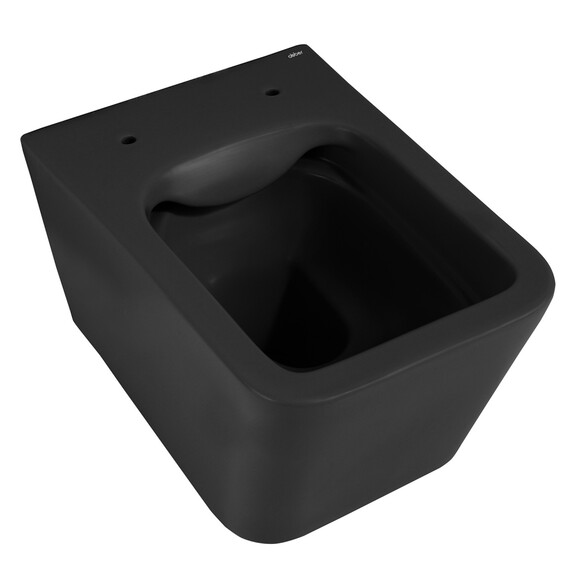 Унитаз подвесной безободковый Abber Rechteck AC1201MB с крышкой микролифт, чёрный матовый - фото 17