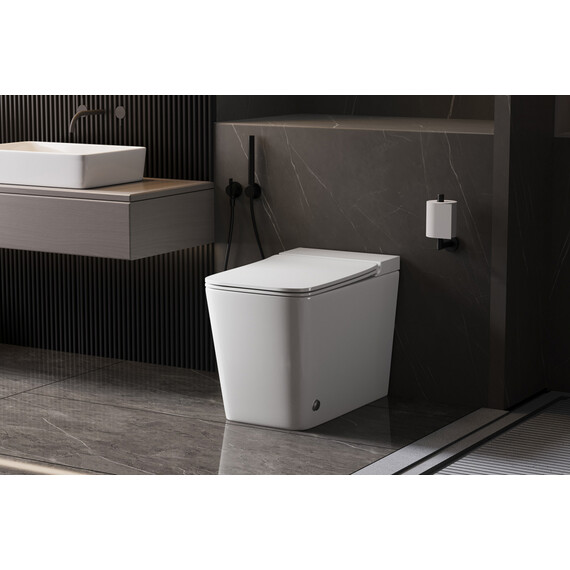 Унитаз приставной безободковый импульсный Abber Rechteck AC1213P с крышкой микролифт (выпуск горизонтальный) - фото 11