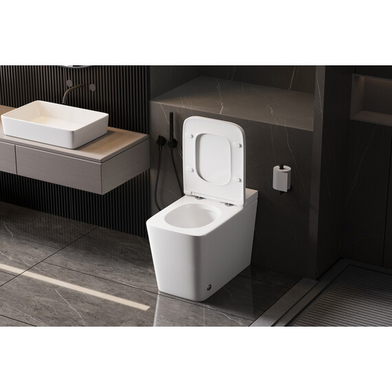 Унитаз приставной безободковый импульсный Abber Rechteck AC1213P с крышкой микролифт (выпуск горизонтальный) - фото 13