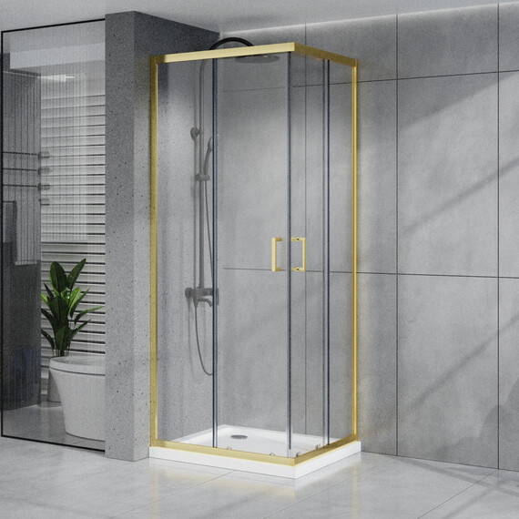 Душевое ограждение Azario VIENNA 90х90 см AZ-R36-90-BGL-CL, золото брашированное/прозрачное - фото 7