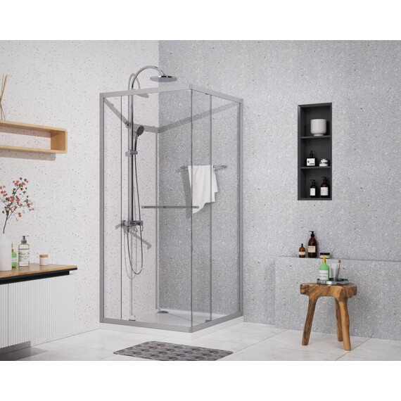 Душевое ограждение Azario Monako 90x90 см AZ-L47-90-CH-CL, хром/прозрачное - фото 2