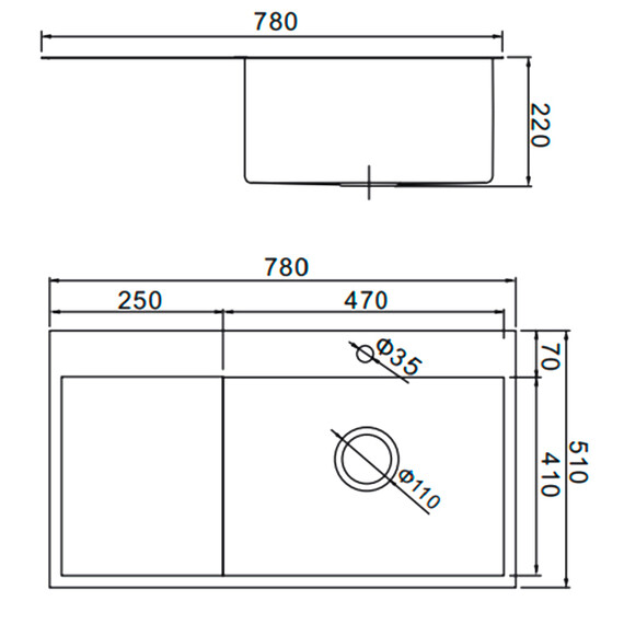 Кухонная мойка Gerhans 78х51см K37851G-R 3 мм, чаша справа с PVD покрытием, цвет золото, Цвет производителя: золото - фото 2