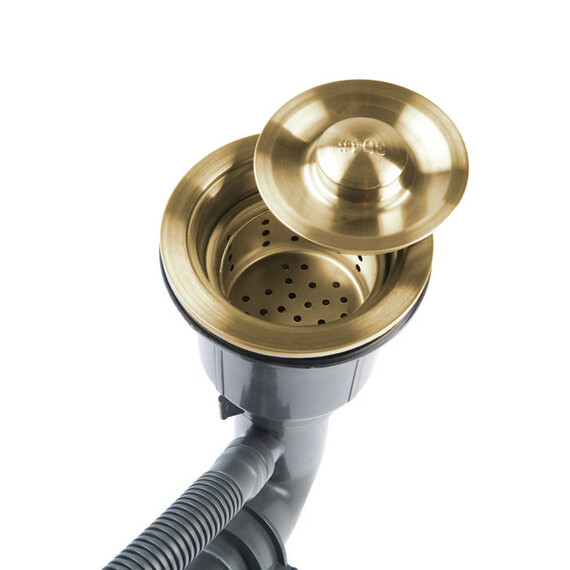 Кухонная мойка Gerhans 78х51см K37851G-R 3 мм, чаша справа с PVD покрытием, цвет золото, Цвет производителя: золото - фото 7