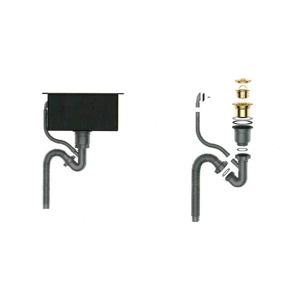 Кухонная мойка Gerhans 78х51см K37851G-R 3 мм, чаша справа с PVD покрытием, цвет золото, Цвет производителя: золото - фото 10