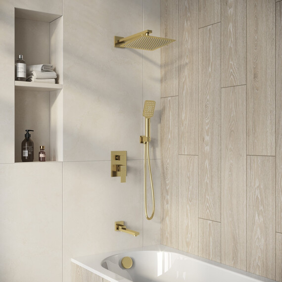 Душевая система для ванны Grossman Style 501.K35.05.320, золото брашированное - фото 3