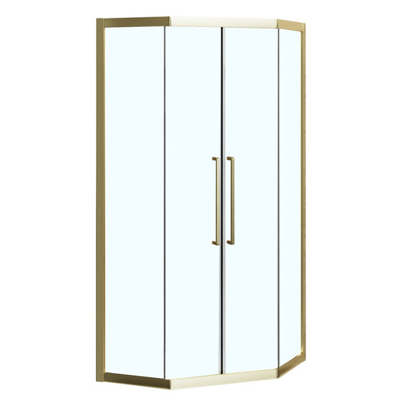 Душевое ограждение Azario OSAKA 90х90 см AZ-092K2-90-BGL-CL, золото брашированное/прозрачное - фото 