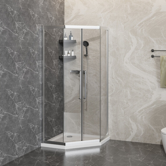 Душевое ограждение Azario OSAKA 90х90 см AZ-092K2-90-CH-CL, хром/прозрачное - фото 8